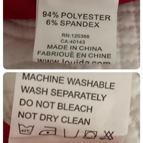 LAVENA FASHION, RED LACE BLOUSE WITH SCALLOP FRIDGE HEM, SIZE: L - Picture 12 of 12